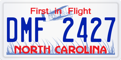 NC license plate DMF2427