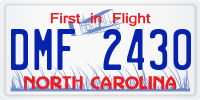 NC license plate DMF2430