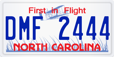 NC license plate DMF2444