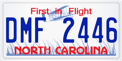 NC license plate DMF2446