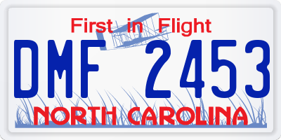 NC license plate DMF2453