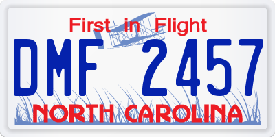 NC license plate DMF2457