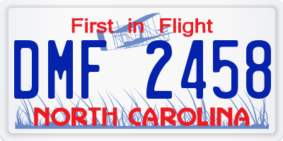 NC license plate DMF2458