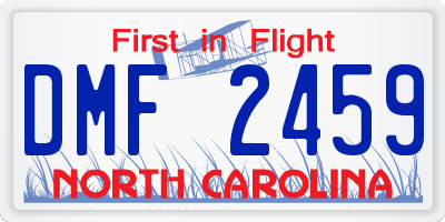 NC license plate DMF2459