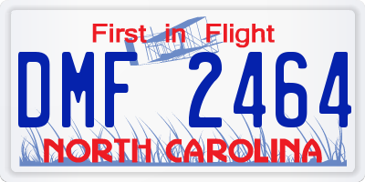 NC license plate DMF2464