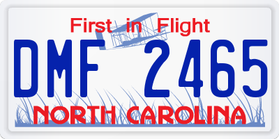 NC license plate DMF2465