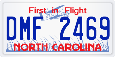 NC license plate DMF2469