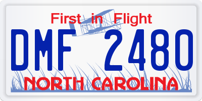 NC license plate DMF2480