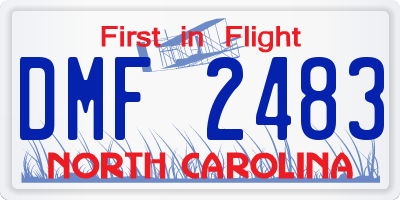 NC license plate DMF2483