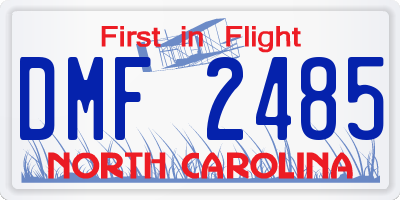 NC license plate DMF2485