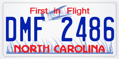 NC license plate DMF2486