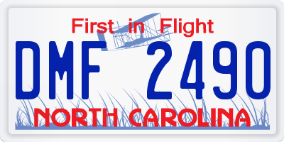 NC license plate DMF2490