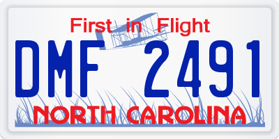 NC license plate DMF2491