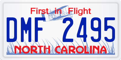 NC license plate DMF2495