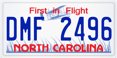NC license plate DMF2496