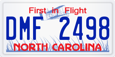 NC license plate DMF2498