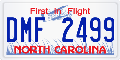 NC license plate DMF2499