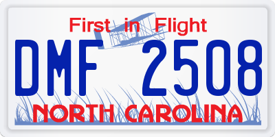 NC license plate DMF2508