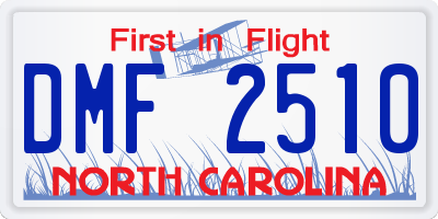 NC license plate DMF2510