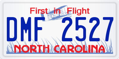 NC license plate DMF2527