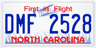 NC license plate DMF2528