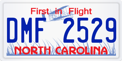 NC license plate DMF2529