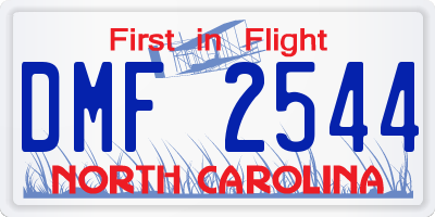 NC license plate DMF2544