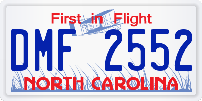 NC license plate DMF2552