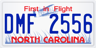 NC license plate DMF2556