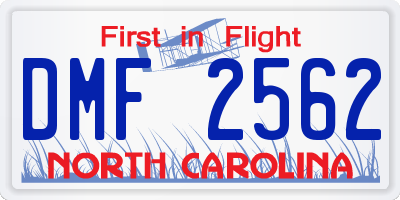 NC license plate DMF2562
