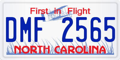 NC license plate DMF2565