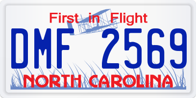 NC license plate DMF2569