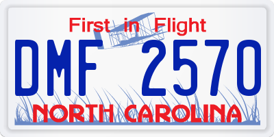 NC license plate DMF2570