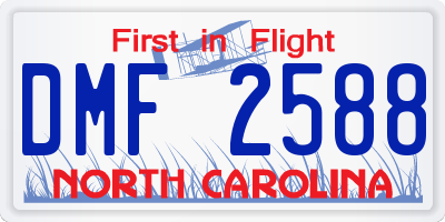 NC license plate DMF2588