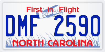 NC license plate DMF2590