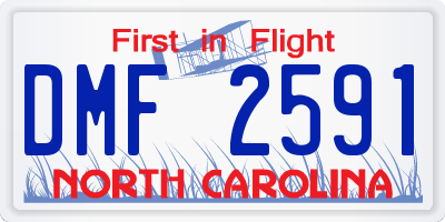NC license plate DMF2591