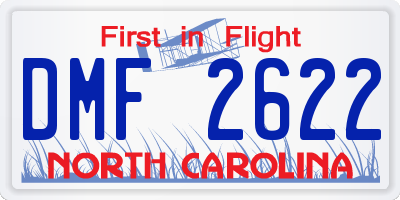 NC license plate DMF2622