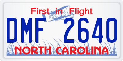 NC license plate DMF2640