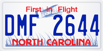 NC license plate DMF2644