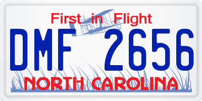 NC license plate DMF2656
