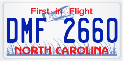 NC license plate DMF2660