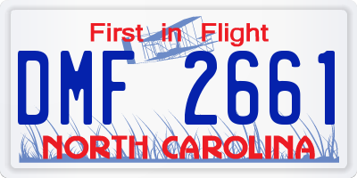 NC license plate DMF2661