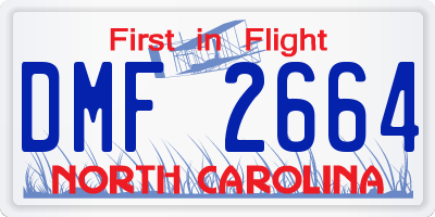 NC license plate DMF2664