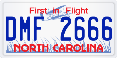 NC license plate DMF2666