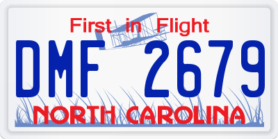 NC license plate DMF2679