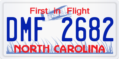 NC license plate DMF2682