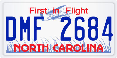 NC license plate DMF2684