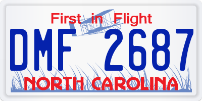 NC license plate DMF2687