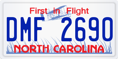 NC license plate DMF2690