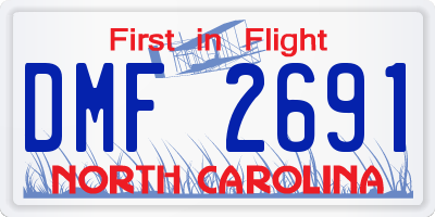 NC license plate DMF2691